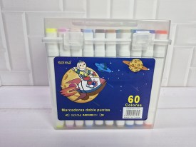 Marcadores caja polastica doble punta x60